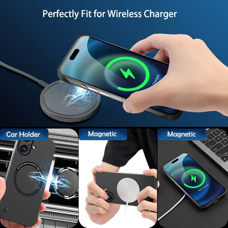 Luxury Ultra Slim Magnetic Frameless Solid Color Shockproof Phone Case