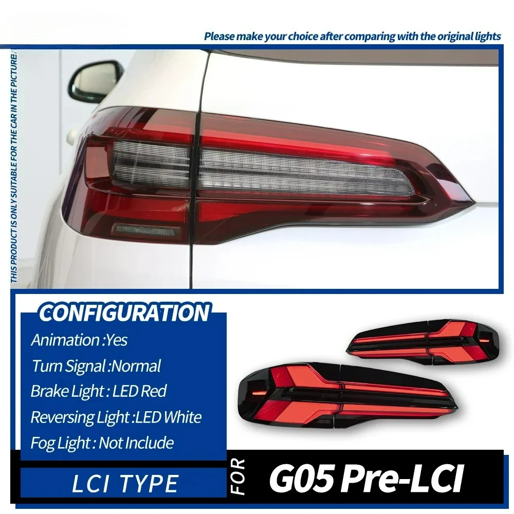 BMW X5 G05 2019-2023 için araba ışıkları LED arka lambalar takımı yükseltme 2023 en yeni stil tasarım dinamik lamba aksesuarları