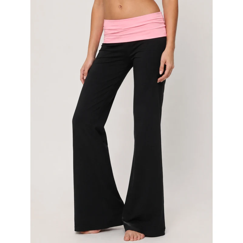 European and American spring new fashionable casual yoga bell bottom pants slim fit Y2K hip lifting women's casual pants