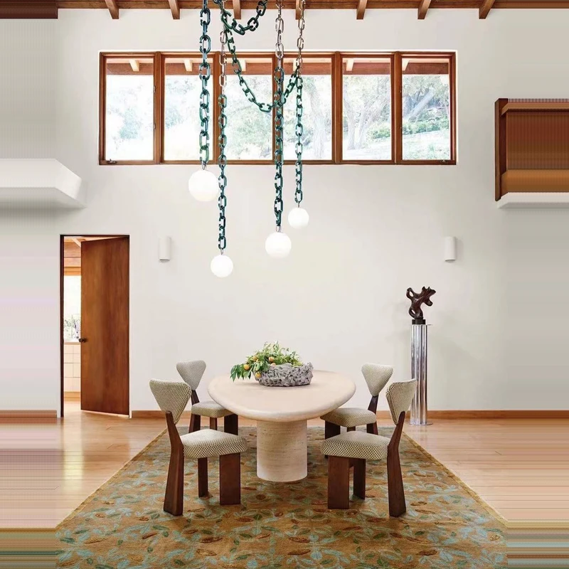 LED Artistic Colorized Chain Of Fate White Bubble Chandelier Lustre Hanging Lamps Suspension Luminaire Lampen For Dinning Room