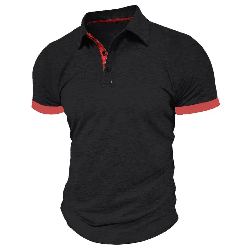 Animal Game Mens Short Sleeve Polo Shirt Solid Color Streetwear Lightweight Lapel T Shirts for Men Summer Sport Business Shirt