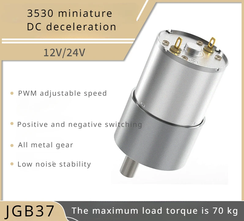 Motor para Faça Você Mesmo Toda a Caixa de Engrenagens Metálicas Alto Torque Eixo Excêntrico Jgb373530 12 v 24v 37 mm 7rpm1600 Rpm dc