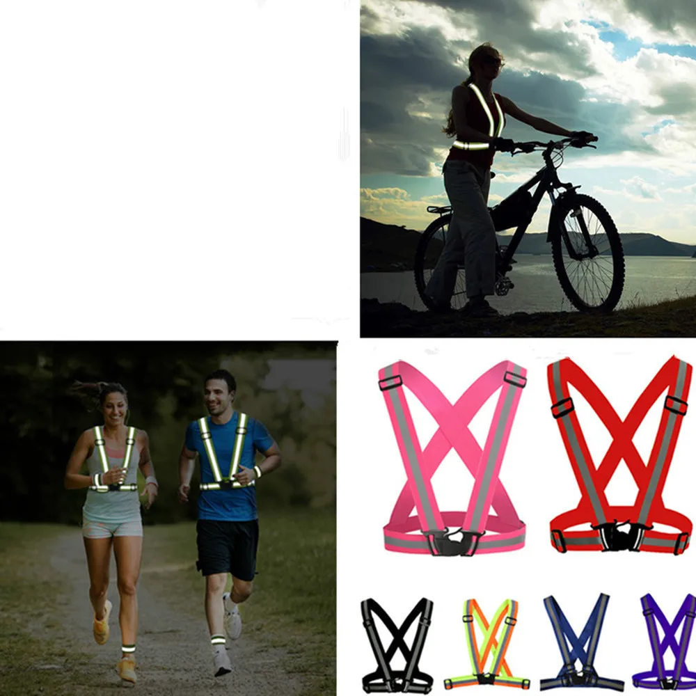 Unisex Cycling Reflective Vest Bike Safety Warning Jerser Clothing for Night Riding Running Jogging Fishing Bicycle Accessories