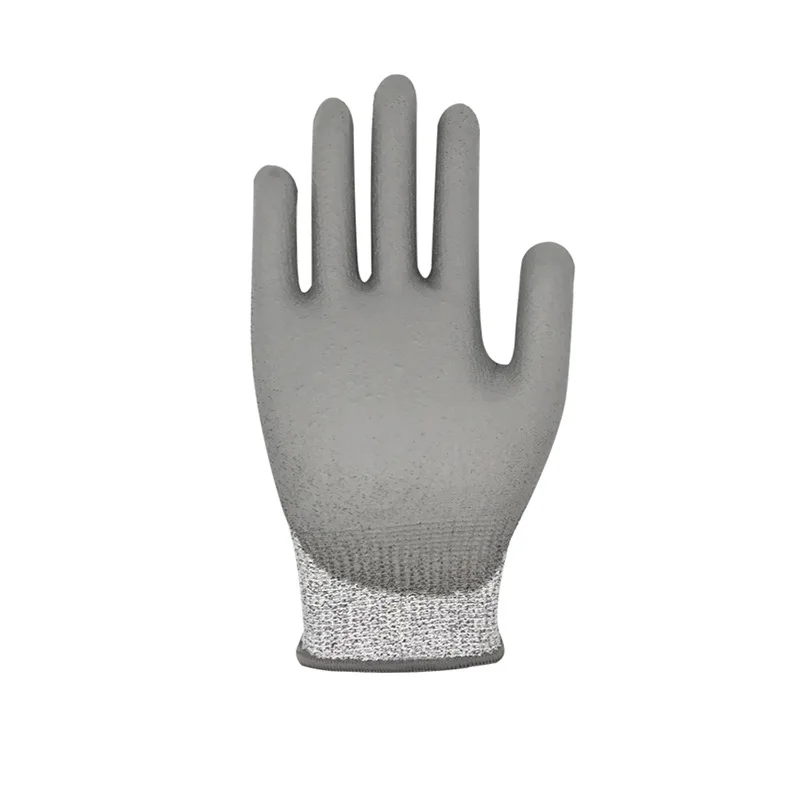 1pair=2pcs Anti-cut gloves pu coating coated palm dipped gloves non-slip five-level anti-cut construction site gloves