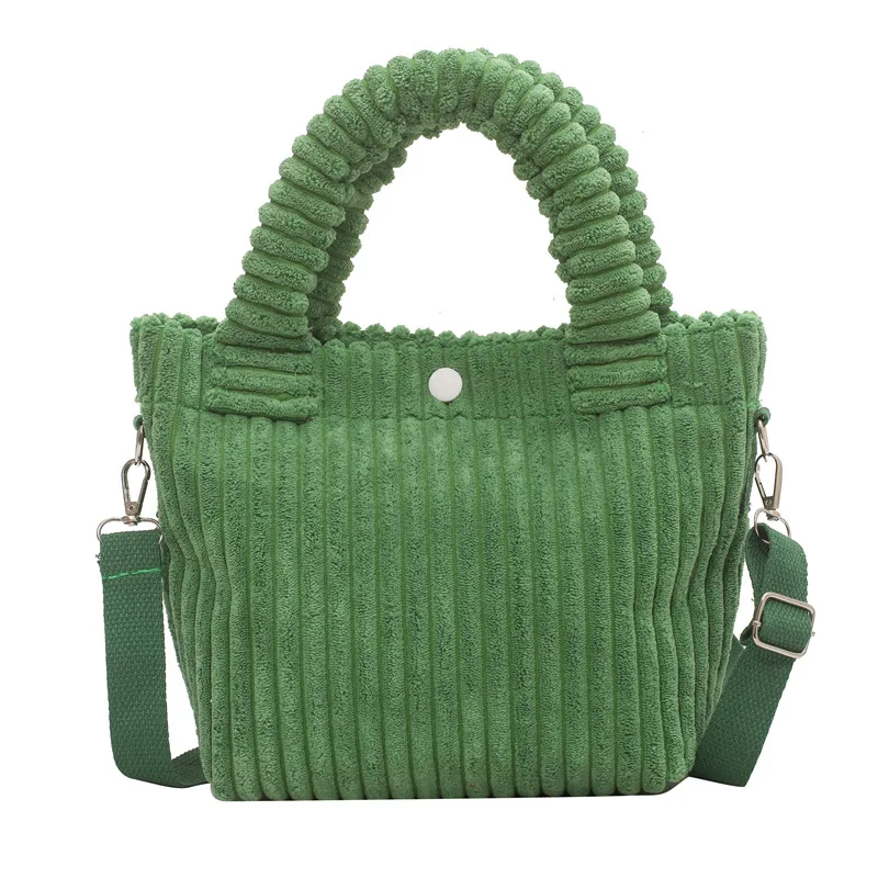 Fashion Corduroy Women's Bag 2022 Trend New Handbags Niche Versatile Bucket Shoulder Bags Female