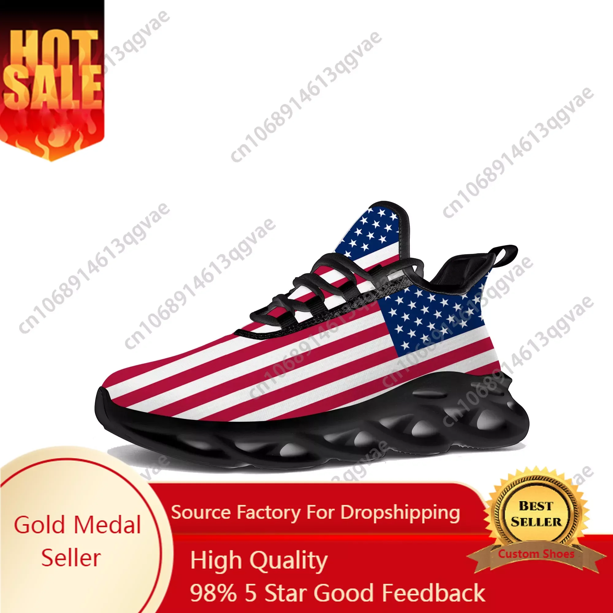 цена USA American Flag Flats Sneakers Mens Womens Sports America Shoes High Quality Sneaker Lace Up Mesh Footwear Tailor-made Shoe