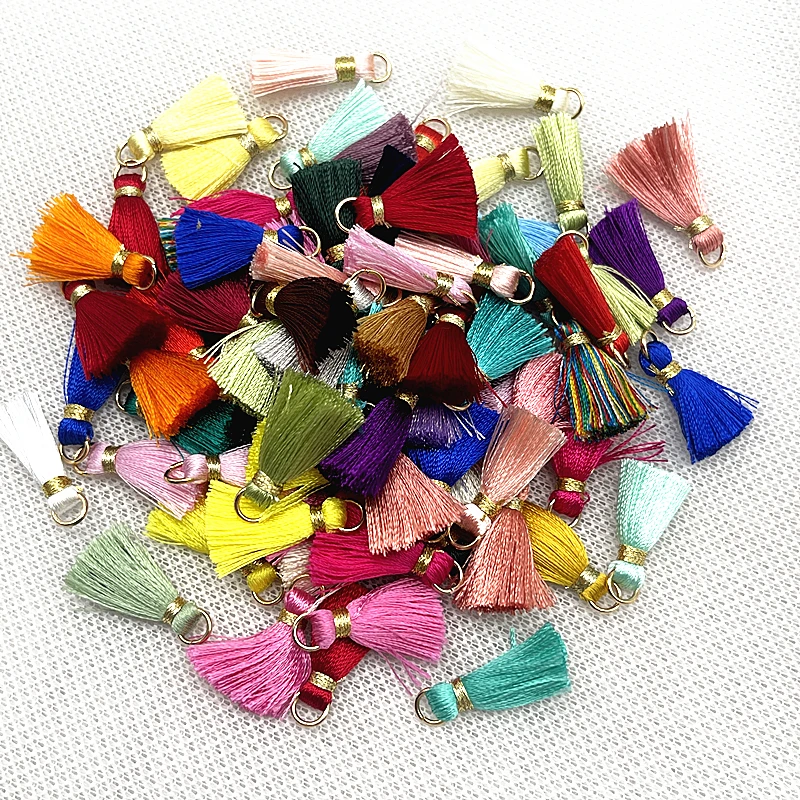 Metal Pendant 10Pcs 20mm Mini Metal Hanging Ring Tassel Trim Pendant DIY Craft Jewelry Earrings Decor Materials Fringe Trim