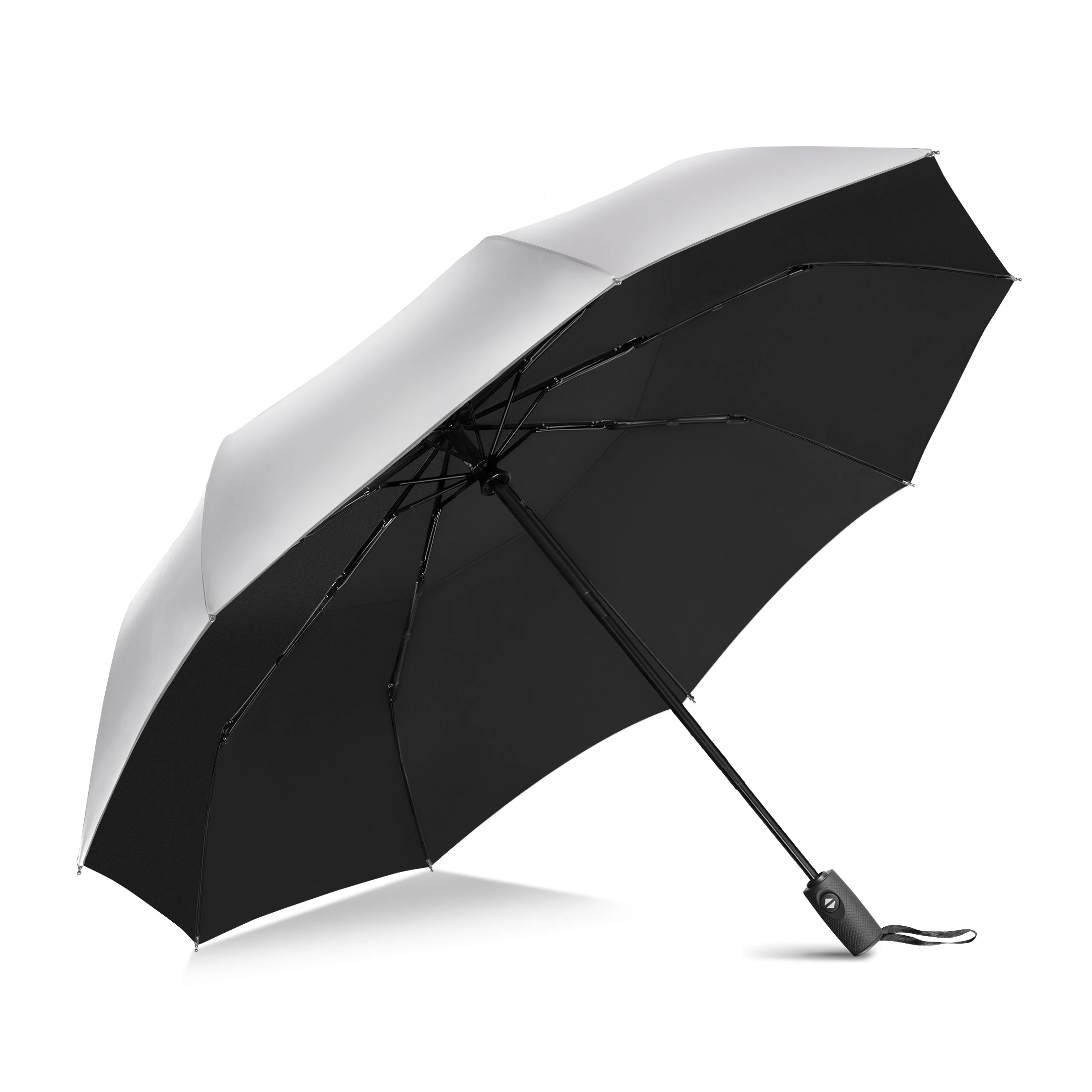 Wind Resistant Folding Automatic Umbrella Rain Women Auto Luxury Big Windproof Umbrellas Rain for Men silvery Coating Parasol