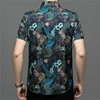 Mulberry Silk Blend Premium Shirts For Men Short Sleeved Casual Summer Quality Smooth Comfortable Floral Print Camisas De Hombre 5
