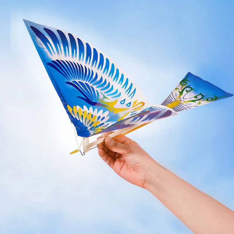 Fun DIY rubber band bionic power bird toy handmade assembled elastic kite bird model for kids' science education