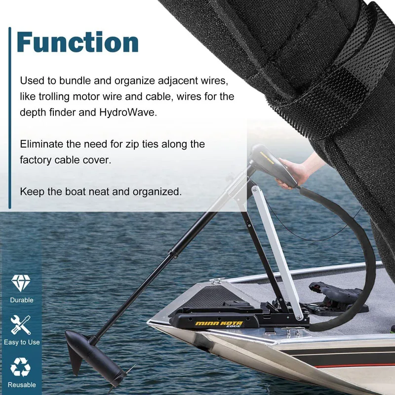 Neoprene Trolling Motor Sleeve Organizer - 60'' Marine Boat Troll Wire  Cable Cover, Cuttable Motor Sock Cable Drive Sleeve - AliExpress