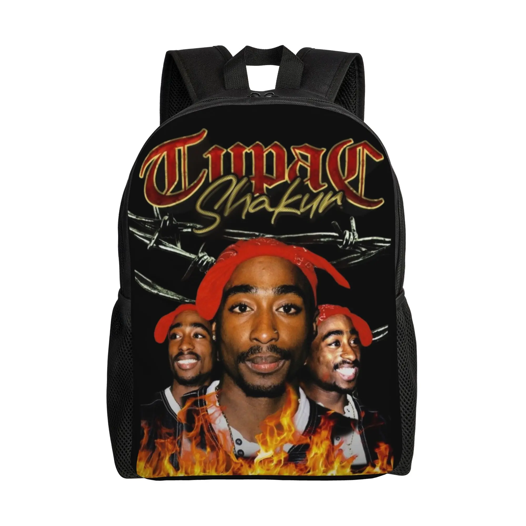 Book Bags Rapper Tupac Backpack for Men Women Teenage Student Hiking Travel Daypack Hip ...