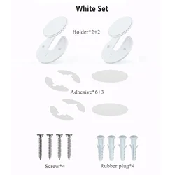 Universal Adjustable 90° Rotatable Tablet Wall Mount Kit (White)