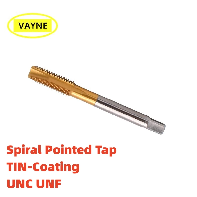 

HSSE American Spiral Pointed Taps Tin Coated UNC UNF 0-80 2-56 3-48 4-40 5-40 6-32 10-24 3/16 1/4 7/16 3/8Screw Fine Thread Taps