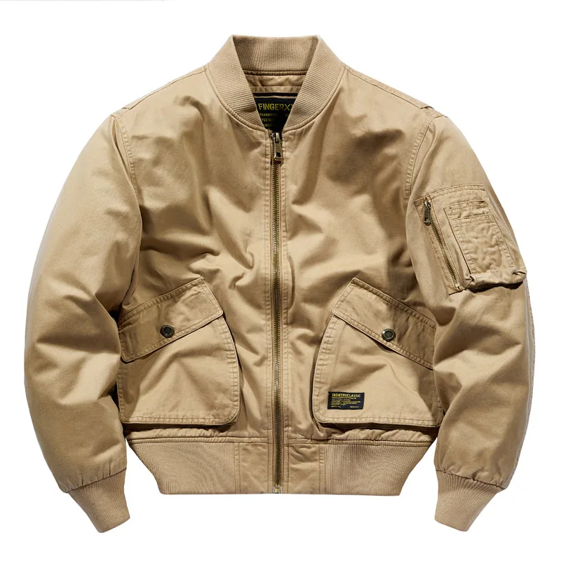 

Casual large size jacket pure cotton washed motorcycle coat