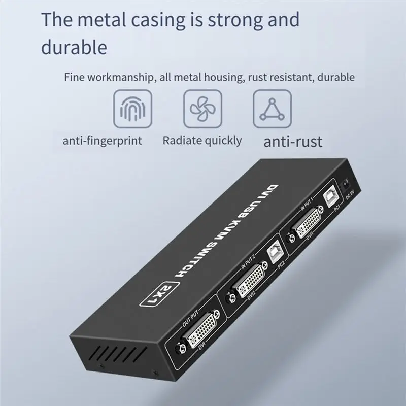 DVI KVM 스위치 2-In-1 4K 2대의 컴퓨터 공유 USB 키보드 마우스 프린트 모니터 다기능 스위칭 스크린-AEF7