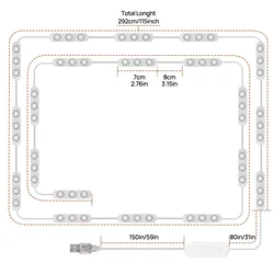 LED Vanity Mirror Lights with Adjustable Brightness and Color Temperature (60LED)