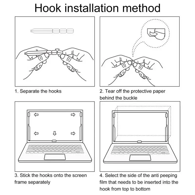 Laptop Privacy Screen Protector Privacy Screen Anti Peeping Removable Anti-Glare Protector For Computer Monitor And Laptop