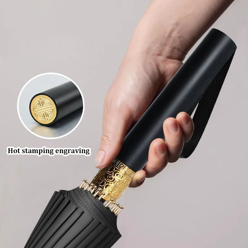 24 Ribs Luxury Windproof Large Umbrella Automatic Open Long Handle Business Golf Umbrella For Adult Men Women Premium Classic