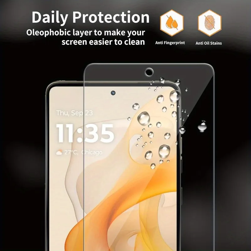 3-Pack Scratch-Proof Tempered Glass Screen Protector - HD Transparent, 9H Hardness