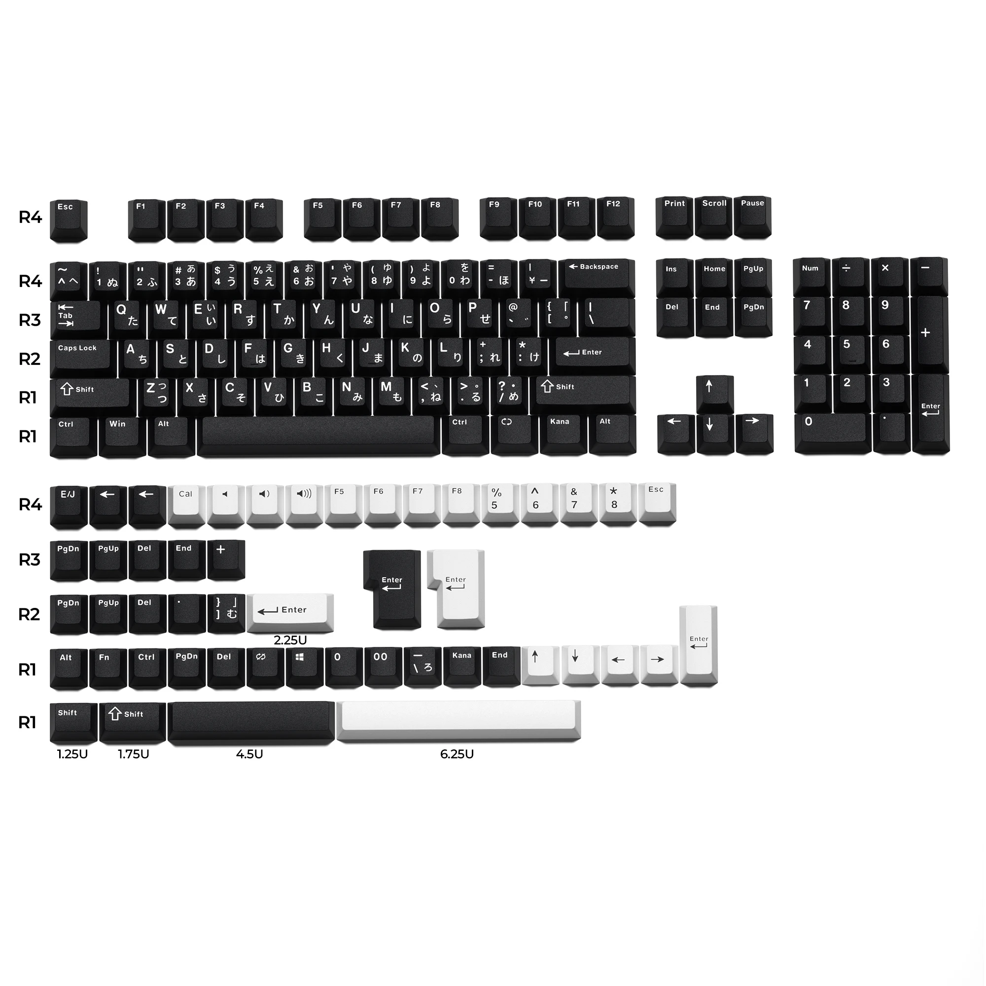 キーボード BOXXX KEYCAP THINK_Choices YB XVX Cherry Profile Keycaps Japanese Layout JIS Black PBT Keycap