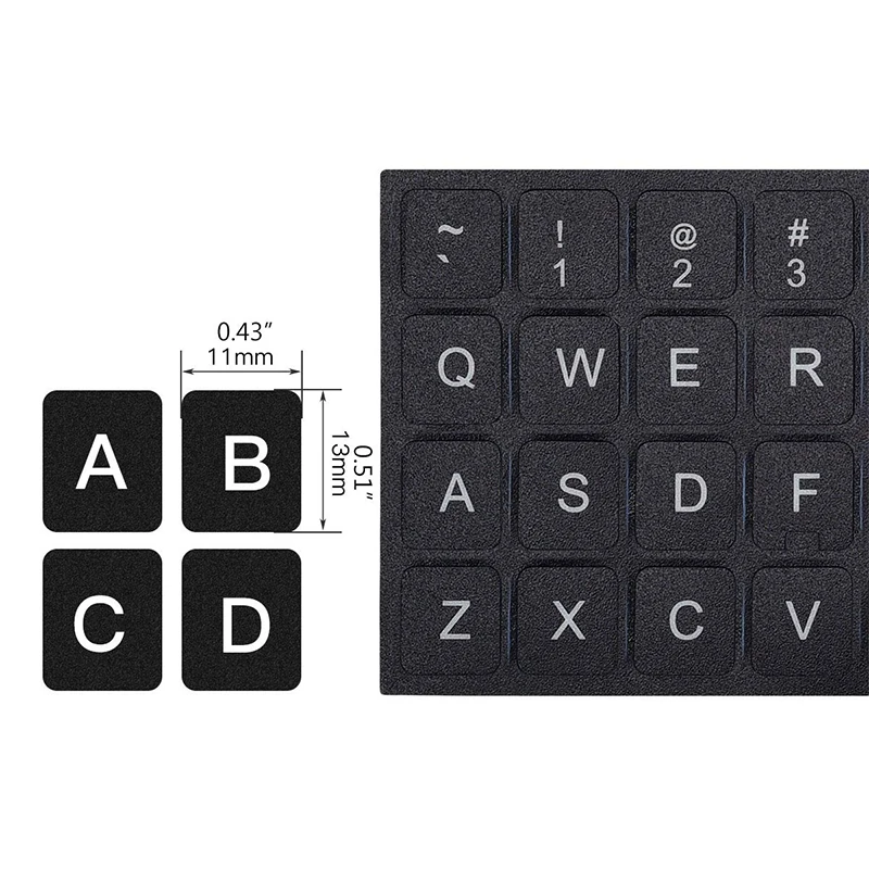 영어 스페인어 이탈리아어 한국어 키보드 스티커 PC 노트북 Accessorie 컴퓨터 키보드에 대 한 내구성 알파벳 검정색 배경