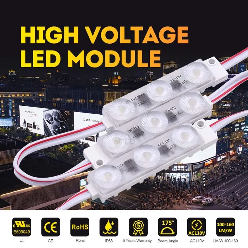 AC110v High Power Led Module 2835 50pcs For 2-10inch night lamp Depth Channel Letters Storefront Lights Business Decor