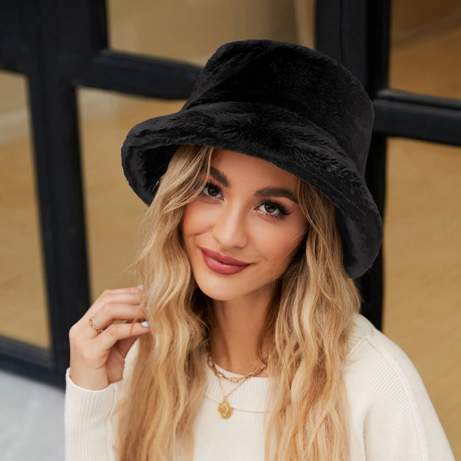 Winter Warm Bucket Hat Plush Hats For Women Solid Color Fisherman Hat Casual Shaggy Caps Bonnet Femme Hiver 2