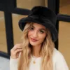 Winter Warm Bucket Hat Plush Hats For Women Solid Color Fisherman Hat Casual Shaggy Caps Bonnet Femme Hiver 2
