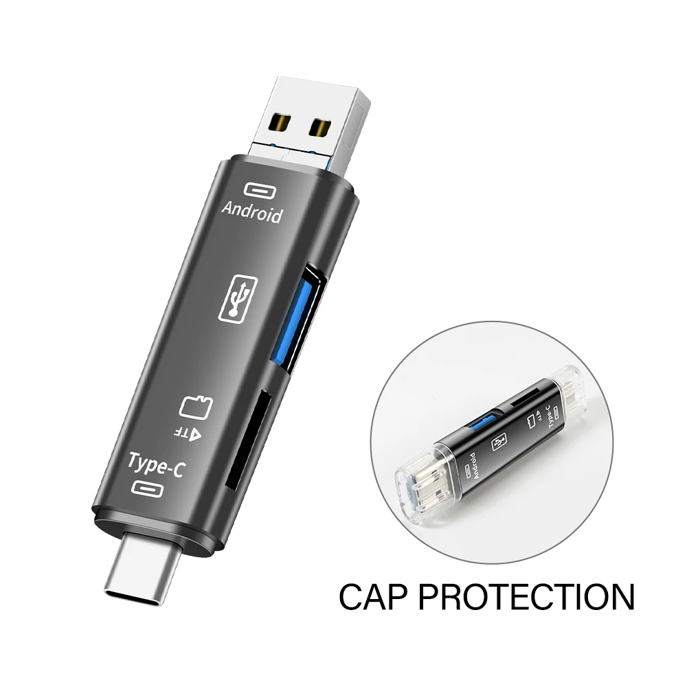 JASTER CARD READER 5 In 1 Type C, USB Micro USB Micro SD High Speed For Car Phone - Image 2