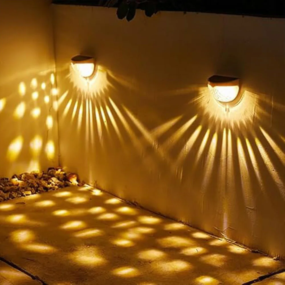 Solar Lights 6LED Outdoor Waterproof Wall Lamps Festoon Decoration LED Fence Lig