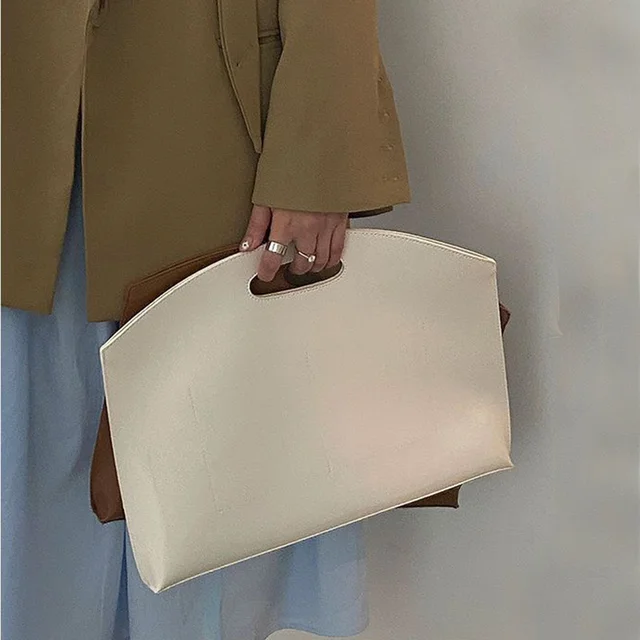 Women's Handbag New Large-capacity File Bag Fashionable Versatile Commuter Bag Leather Briefcase Envelope Clutch Bag