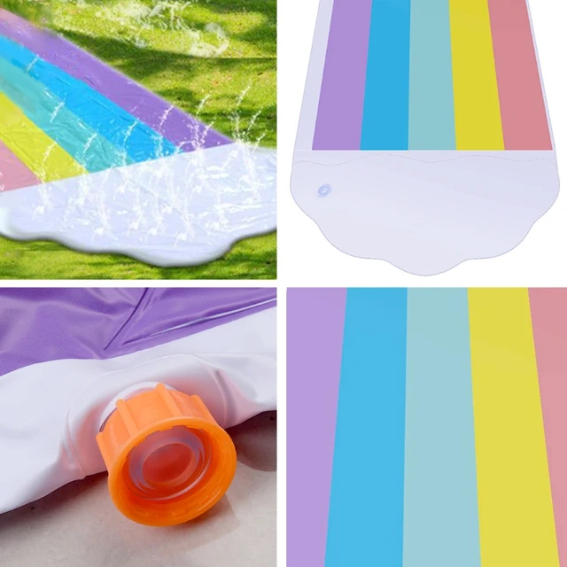 15Ft Lawn  Rainbow Water Slides for Kids Children Boys & Girls Summer Backyard 5