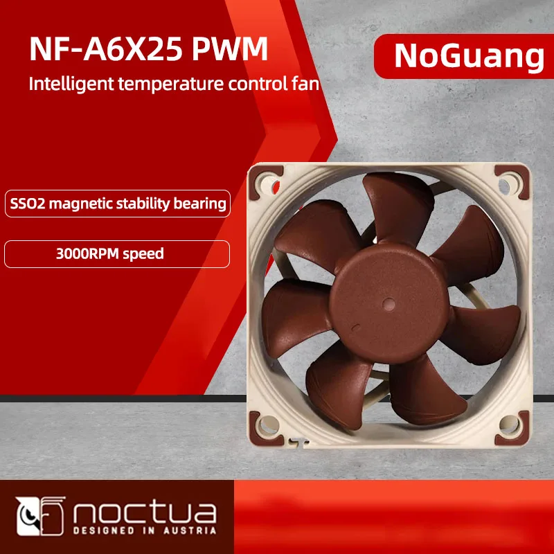 

Noctua NF A6x25 60MM FLX SSO magnetically stable bearing 6cm chassis fan