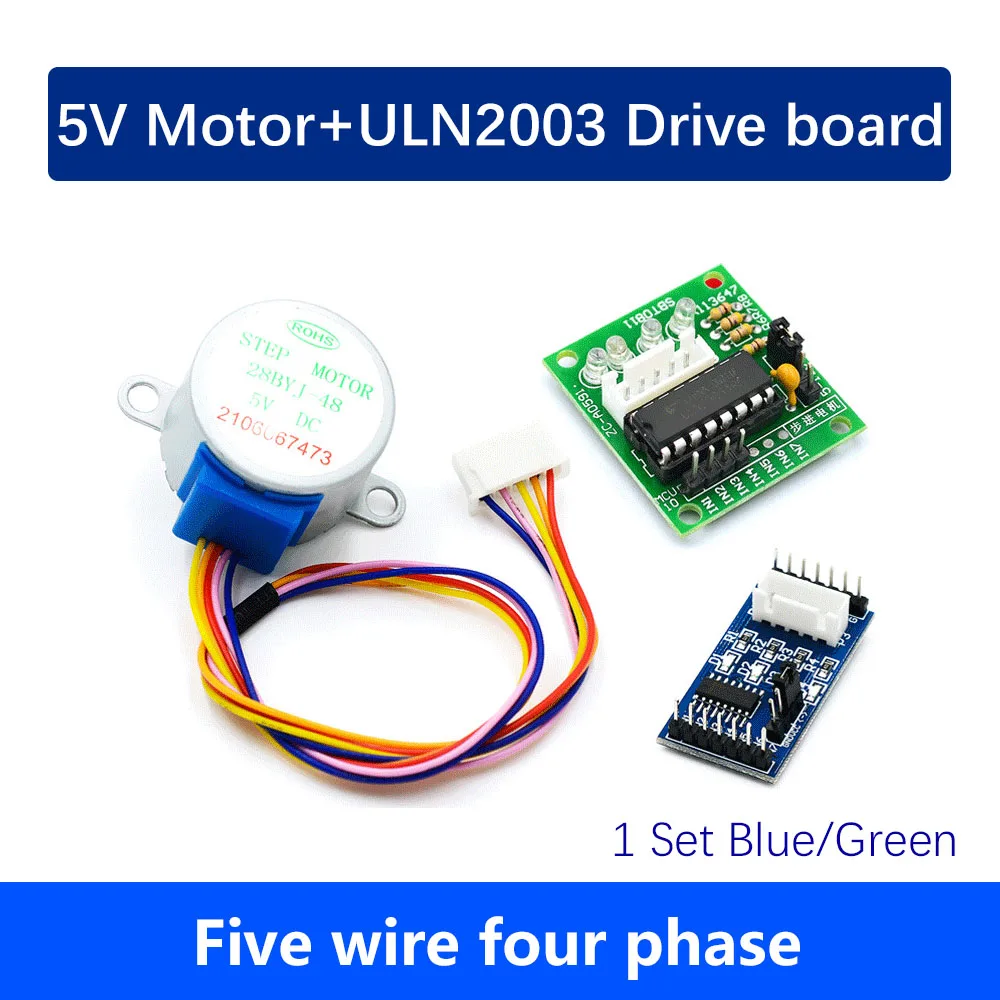 

1Set ULN2003 stepper motor driver board + 28BYJ-48 5V 4-Phase kit Stepper Step Motor Test Module Machinery Board