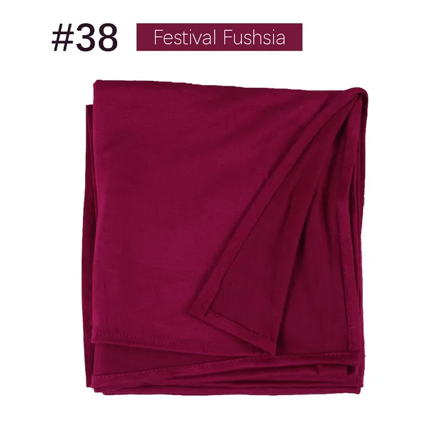 Muslim Women Premium Instant Cotton Jersey Hijab Scarf Jersey Hijabs Scarves With Hoop Pinless HeadScarves 53 colors 38