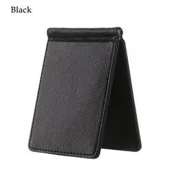 Slim Bifold Wallet with Money Clip and ID Card Holder (Black)