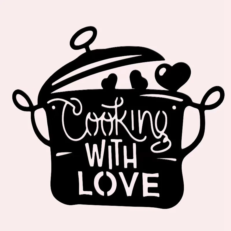 

Metal Wall Art Cooking with Love Wall Hanging Sign kitchen Art Ornament Wall Decor Figurines For Yard Garden Decor
