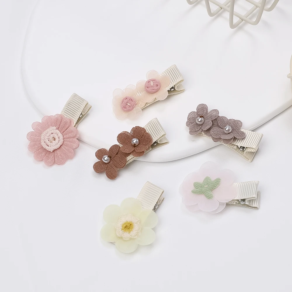 Cute Daisy Floral Flowers Hair Clips Alligator Clips for Newborn Baby Girl Chiffon Hairpins Children's Accessories Baby Items hair accessories,hair clips