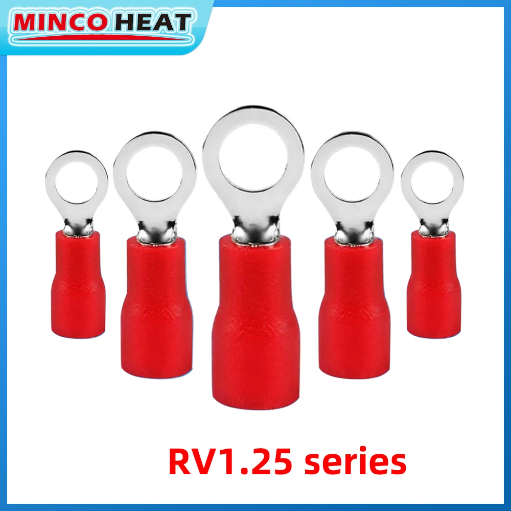 Wire Connectors 50pcs RV1.25-3 4 5 6 8 10 12 Ring Insulated Electrical Crimp Terminal Cable AWG