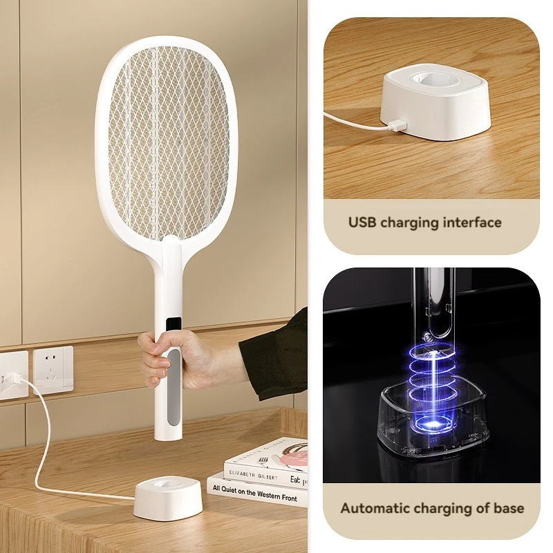 Description Picture 4 of item4000V Type-C Rechargeable Insect Killer Detachable Handheld Automatic Tapping Mode Indoor and Outdoor Electric Fly Swatter