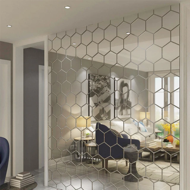 Wholesale Acrylic Hexagon Mirror Wall Decor 