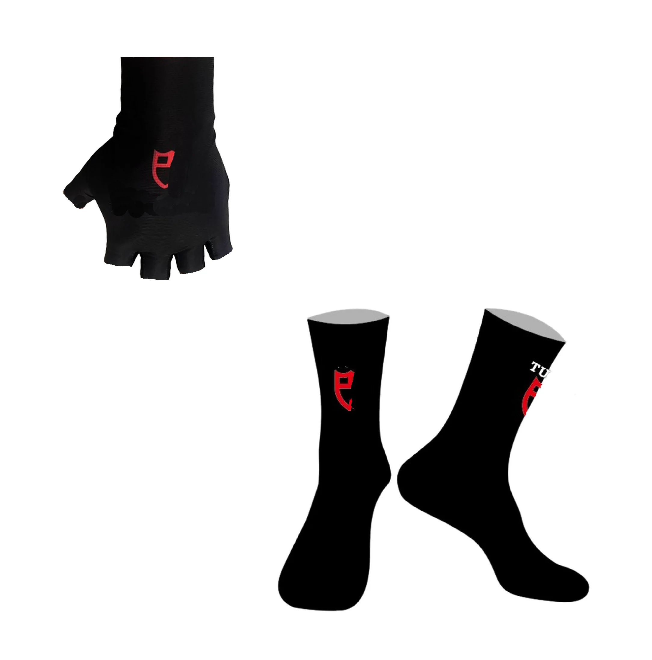 One Pair Half Finger Cycling Gloves + ONE PAIR CYCLING SOCKS