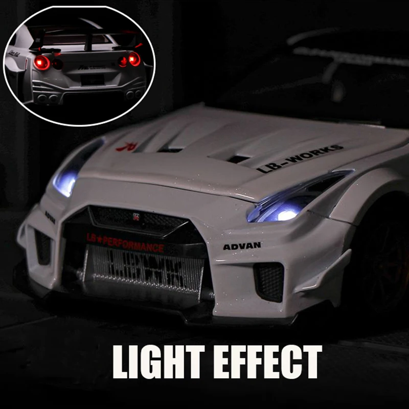 1:32 닛산 GTR CSR2 스카이라인 아레스 합금 자동차 모델, 다이캐스트 금속 장난감 차량, 높은 시뮬레이션 풀백 컬렉션, 어린이 장난감 선물