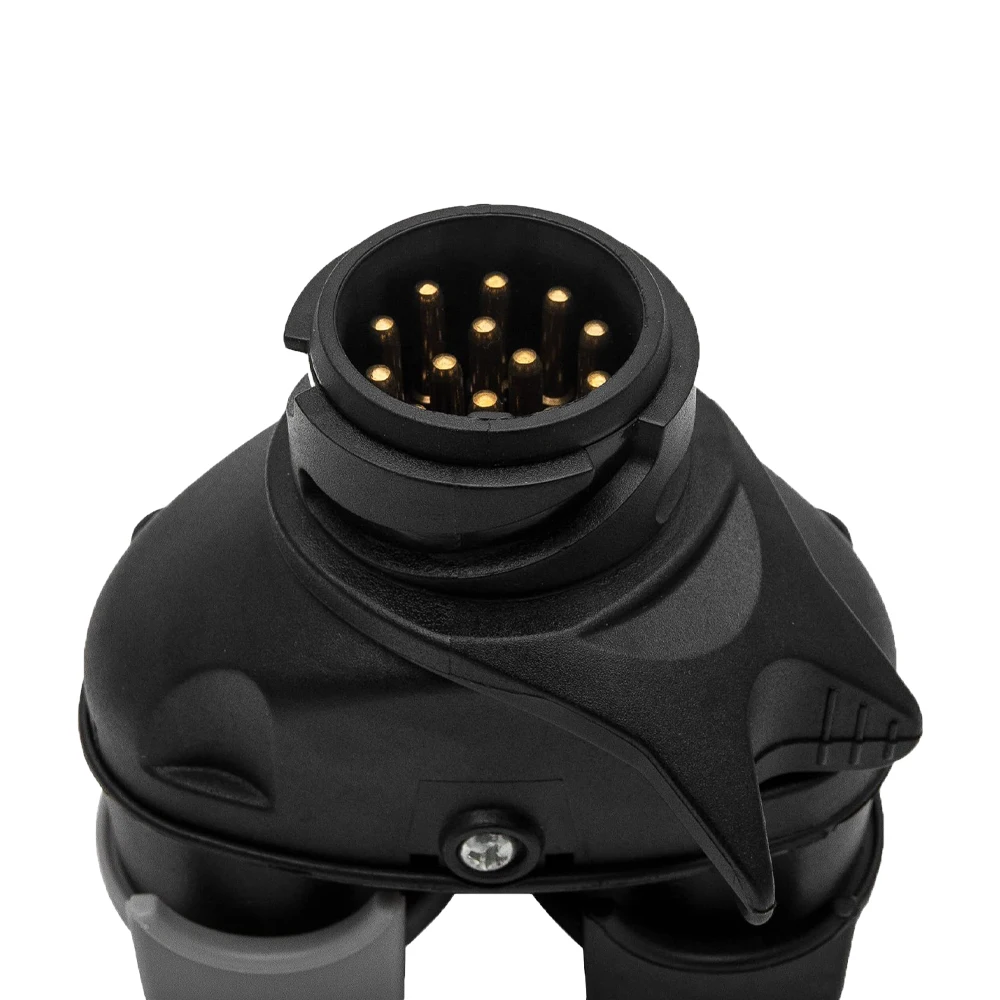 13 Pin to 7 Pin Euro Trailer Towing Caravans Dual Socket Plug Adapter Connector