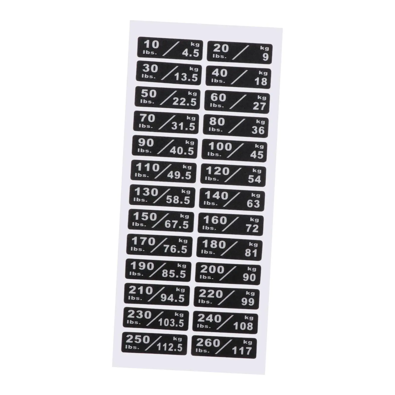 Weight Stickers Weight Stack Labels 10-260lbs/4.5-117kg Decals for Weight