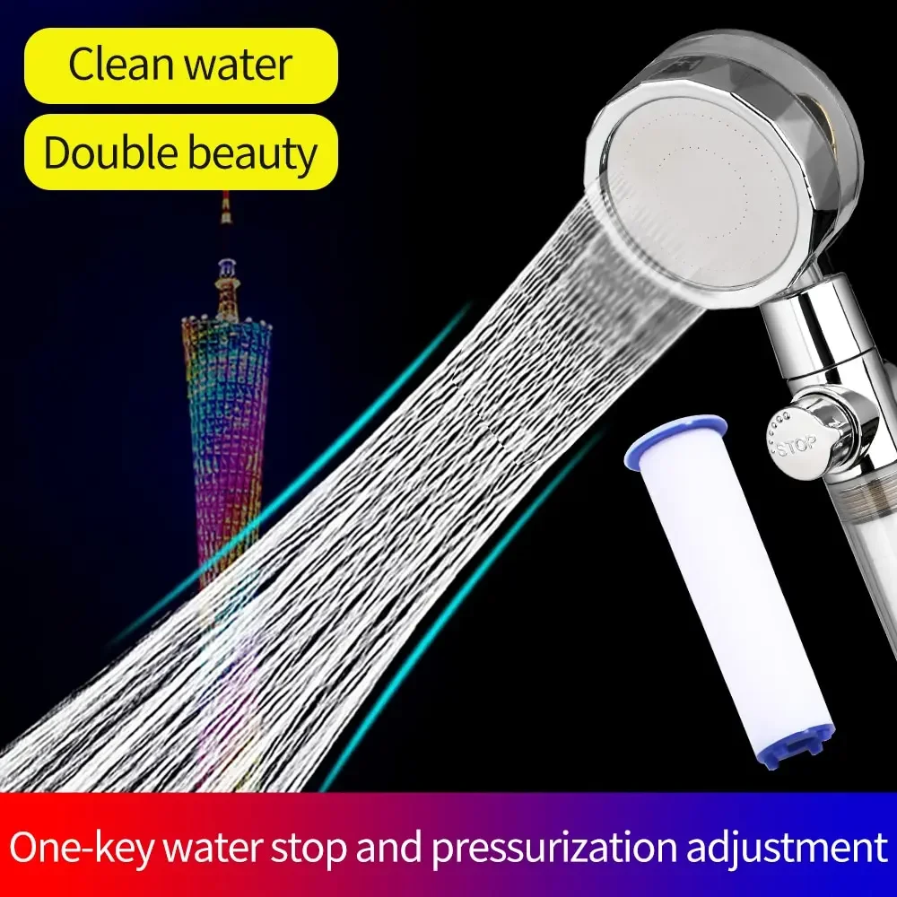 Pommeau de douche à hélice, filtre en coton, turbocompressé, haute pression, déterminer la buse de douche, nouveau 2