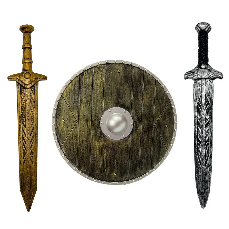 Funny Weapon Shield Long Sword Sword Prop Warrior Simulation Samurai Weapon Medieval Weapons Cosplay Party Halloween Props