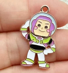 Set of 10 Gold Enamel Cartoon Charms for DIY Jewelry and Crafts (Pink)