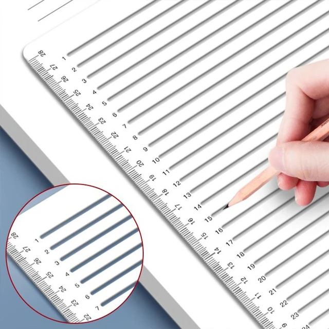 1 PCS Clear Writing Stencil Ruler Simple Transparent Straight Line Ruler  Scribing Free Lines Markings Ruler